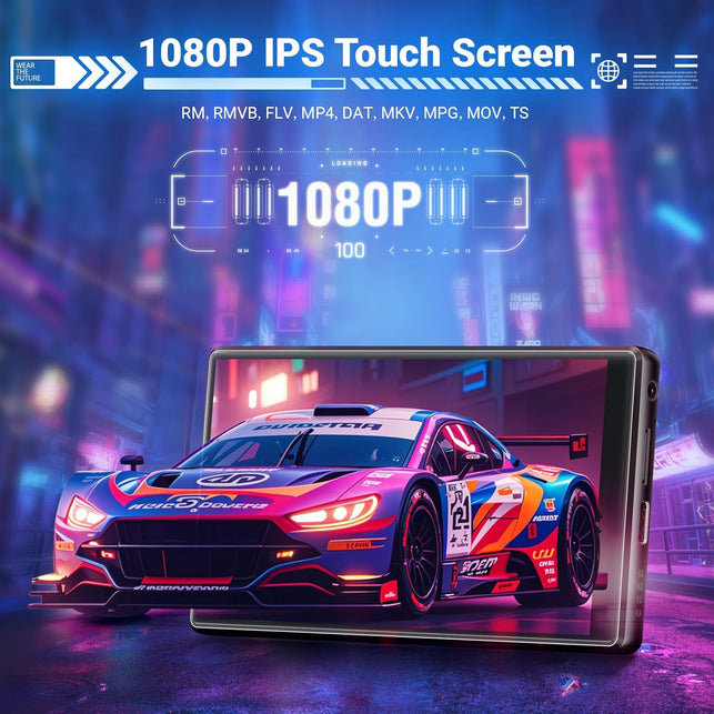 MECHEN 256GB Wifi MP3 Player with Bluetooth, Android 13 and Wi-Fi Streaming, 5" 1080P IPS Display, Preinstalled Audible, Amazon Music, Spotify, Play Store