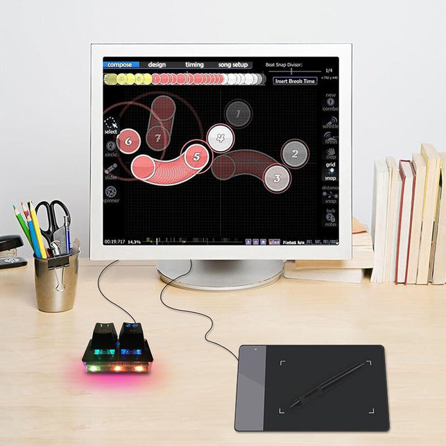 MOTOSPEED K2 OSU Hot Swap Game Keyboards USB Wired RGB Mechanical Keypad with 2 Fully Programmable Keys Brown Switches(Black)