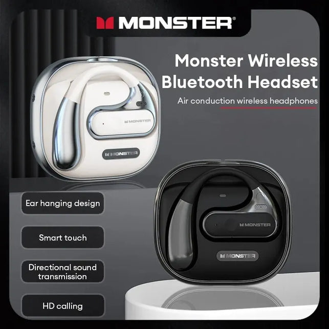 Monster AC320 Wireless Bluetooth 5.4 Headset Long Endurance Clear Voice Call 360° Stereo Earphones IPX5 Sports Waterpoof Earbud