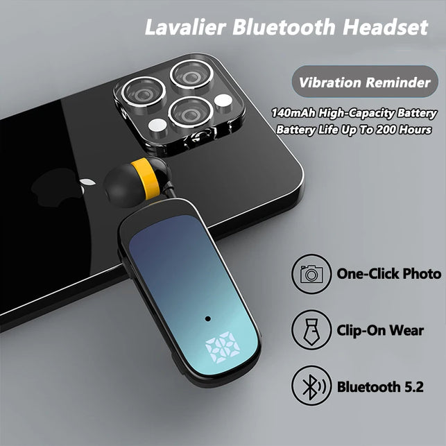K65 K55 Lavalier Business Bluetooth 5.2 Headphone Talk/Music Time 20 Hours,Led Digital Display,Noice Cancelling Wireless Headset