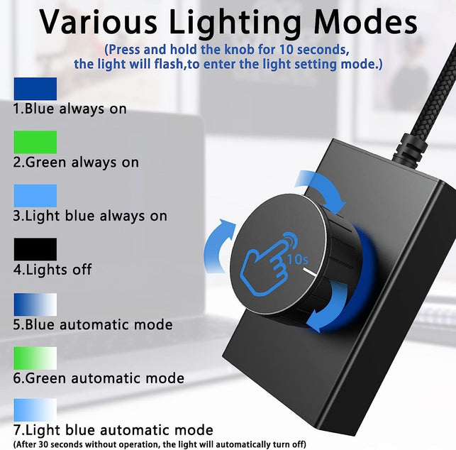 Geekria USB Volume Adjustment Knob with Rotate Volume Adjustment & One Key Mute Function, Pc/Phone Audio Remote Volume Control Adapter Support Win 7, 8, 10, Vista, MAC, Android (5FT / 1.5M Cord)