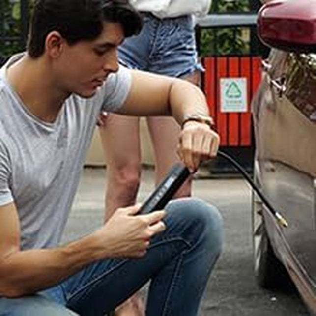 Tire Inflator Portable Air Compressor, Mini Electric Air Pump for Bike, Car, Bicycle, Balloon 3000Mah with 90% Metal and 175PSI OLED Touch Screen, with Rechargeable Li-Ion Battery