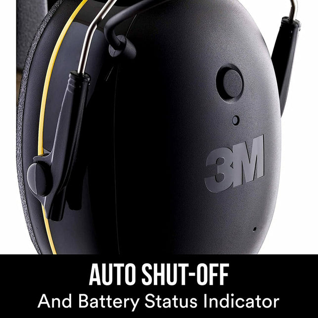 3M Worktunes Connect Hearing Protector with Bluetooth Wireless Technology, 24 Db NRR, Hearing Protection Safety Earmuffs,Black