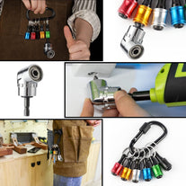 Katerk Bit Holder Keychain Cool Gadgets, Screwdriver Drill Bit Holder Stocking Stuffers 1/4 Hex Shank Gadgets for Men, 105° Right Angle Drill Attachment with 1/4" Drive, Cool Stuff Right Angle Drill