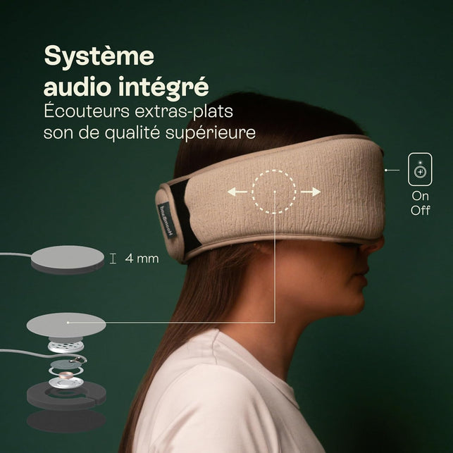 Hoomband Ultimate | Wireless Sleep Headphones Bluetooth 5.2 | 100% Blackout Mask | Sound Therapy, Free Hypnotic Stories, Meditation, White Noise | Adjustable Headband | Magnetic Cable