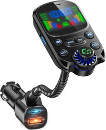 Bluetooth 5.3 FM Transmitter for Car- SOARUN Bluetooth Car Adapter PD30W & USB Port Fast Charge - Hifi Treble & Bass Player - 1.6