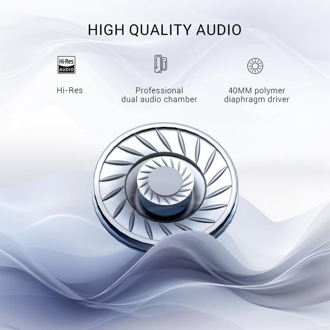 Oneodio Hybrid Active Noise Cancelling Headphones - 62H Battery, Hi-Res Audio, Transparency Mode, Wireless/Wired, Built-In Mic - for Travel