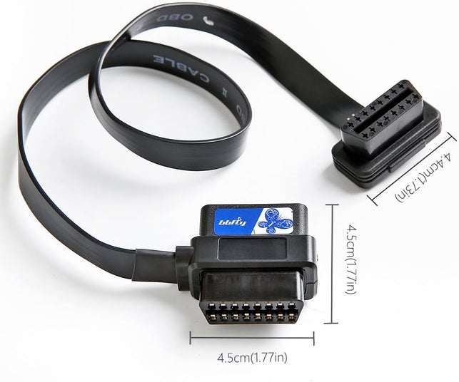 Bbfly-A9 OBD II OBD2 16 Pin Splitter Extension 1X Male and 2X Female Extension Cable Adapter (2FT/60CM)