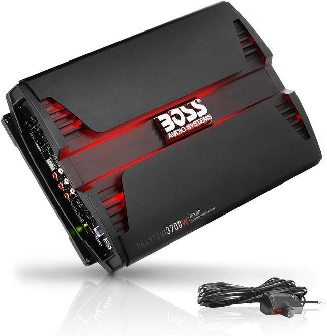 BOSS Audio Systems PV3700 5 Channel Car Stereo Amplifier – 3700 High Output, 5 Channel, 2/4 Ohm Stable, Low/High Level Inputs, High/Low Pass Crossover, Full Range, Bridgeable, for Subwoofer