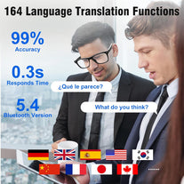 AI Translation Smart Glasses with Chat GPT for Men and Women, Bluetooth Sunglasses with Translator 164 Languages and Color-Change Lens, Music Playback & Hands-Free Calls, UV & Blue Light Protection