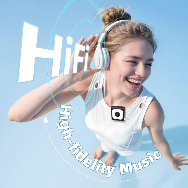 AGPTEK 64GB Clip MP3 Player with Bluetooth, A53PL Portable Music Player with FM Radio, Shuffle, No Phone Needed, for Sports(Black)