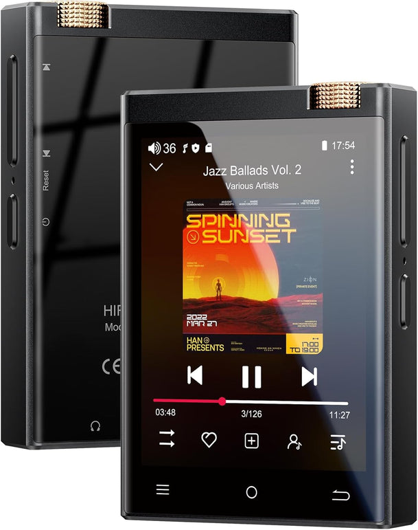 Hifi MP3 Player with Bluetooth and Wifi, Oilsky Lossless DSD High-Resolution Digital Audio Music Player, High-Resolution Portable Audio Player with 64GB Card, Supports up to 1TB Black