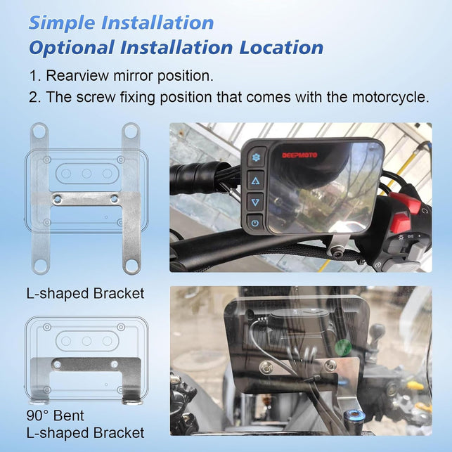 Motorcycle Dash Cam 1080P Dual HD Camera Front and Rear View, IP67 Waterproof 150° Wide Angle, Built-In Wifi, G-Sensor, WDR, Tire Pressure Monitoring, Starvis Night Vision (D10Plus)