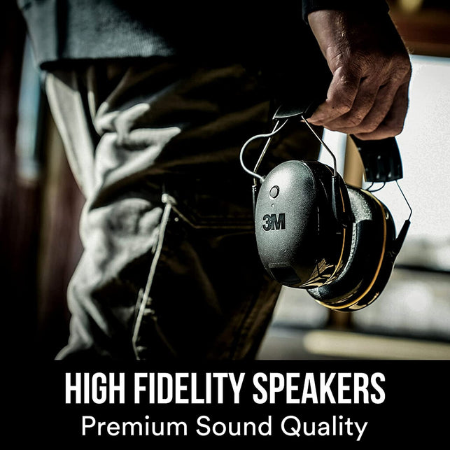 3M Worktunes Connect Hearing Protector with Bluetooth Wireless Technology, 24 Db NRR, Hearing Protection Safety Earmuffs,Black