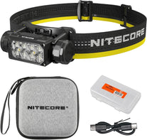 Nitecore HC65 UHE 2000 Lumen Heavy Duty Metal Headlamp, USB-C Rechargeable with White, Red, and Reading Lights for Camping, Hiking, Hunting, and Industrial Works with Lumentac Organizer