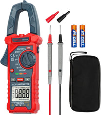 Astroai Digital Clamp Meter Multimeter 2000 Counts Amp Voltage Tester Auto-Ranging with AC/DC Voltage, AC Current, Resistance, Capacitance, Continuity, Live Wire Test, Non-Contact Voltage Detection