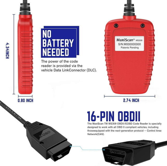 Autel OBD2 Scanner 2023 Newest MS309 Automotive Check Engine Code Reader, Check Emission Monitor Status, CAN Diagnostic Scan Tool for All OBDII Protocol Vehicles after 1996