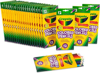 Crayola Bulk Colored Pencils, Pre-Sharpened, Back to School Supplies, 12 Assorted Colors, Pack of 24 (68-0004)