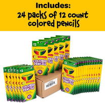 Crayola Bulk Colored Pencils, Pre-Sharpened, Back to School Supplies, 12 Assorted Colors, Pack of 24 (68-0004)