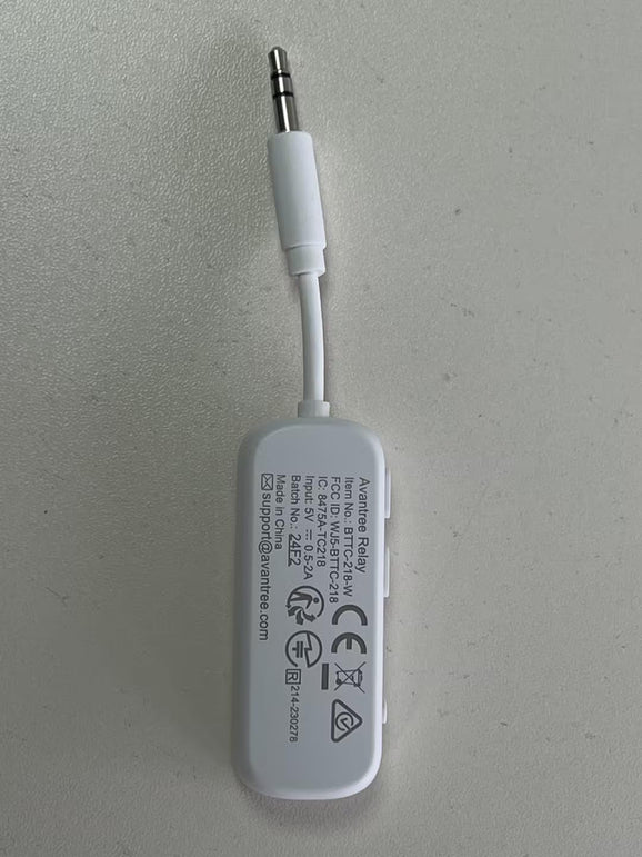 Avantree Relay - Premium Airplane Bluetooth 5.3 Adapter for All Headphones, Aptx Low Latency, Supports 2 Headphones or Airpods, Wireless Audio Transmitter for In-Flight, TV, Gym, Tablets