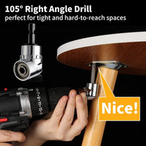 Katerk Bit Holder Keychain Cool Gadgets, Screwdriver Drill Bit Holder Stocking Stuffers 1/4 Hex Shank Gadgets for Men, 105° Right Angle Drill Attachment with 1/4