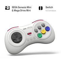 8Bitdo M30 2.4G Wireless Gamepad for Sega Genesis Mini and Mega Drive Mini and Switch with 6-Button Layout (White)