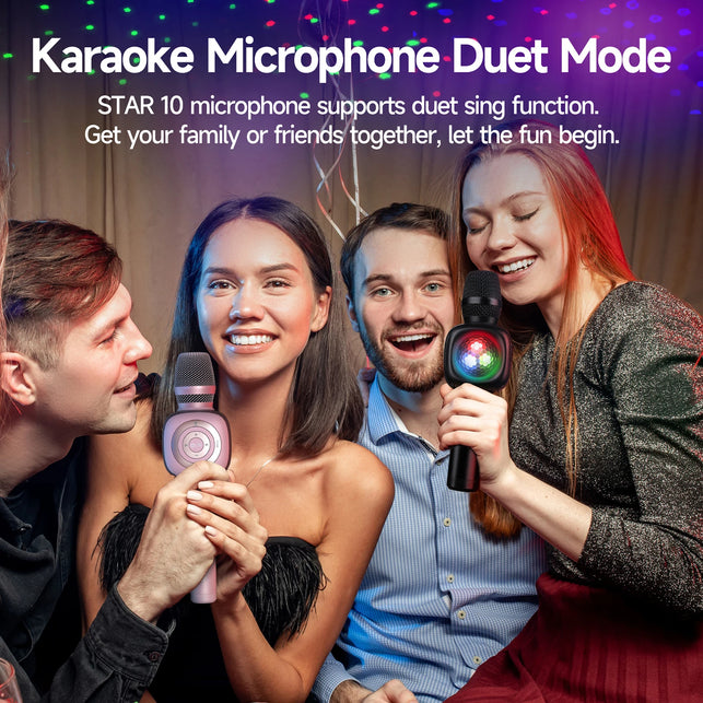 Professional Wireless Karaoke Microphone Portable Bluetooth Speaker Sounder Dynamic RGB for Party KTV with Magical Voices