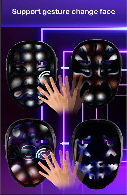 Depointer Life Led Mask with Bluetooth-Compatible App Controlled, Customizable Shining Mask