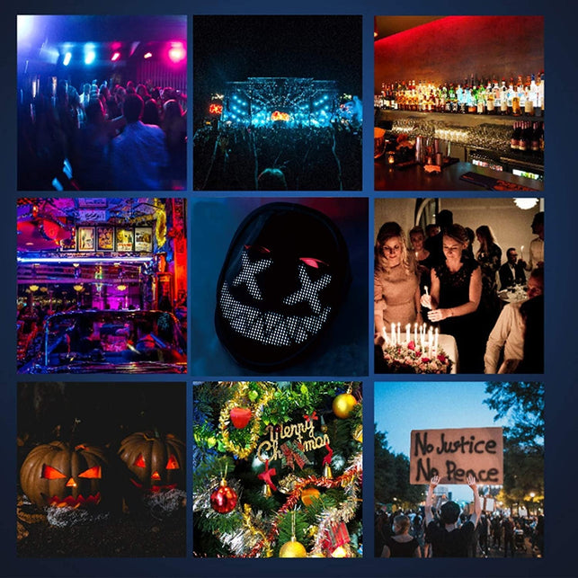 Depointer Life Led Mask with Bluetooth-Compatible App Controlled, Customizable Shining Mask