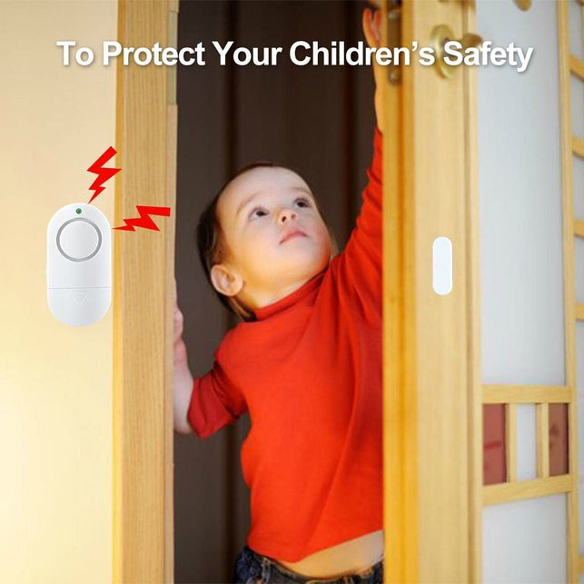 Door Window Alarm, Toeeson 120 DB Window Alarms for Home, White Pool Door Alarms for Kids Safety