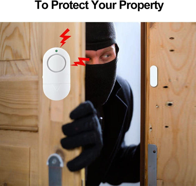 Door Window Alarm, Toeeson 120 DB Window Alarms for Home, White Pool Door Alarms for Kids Safety