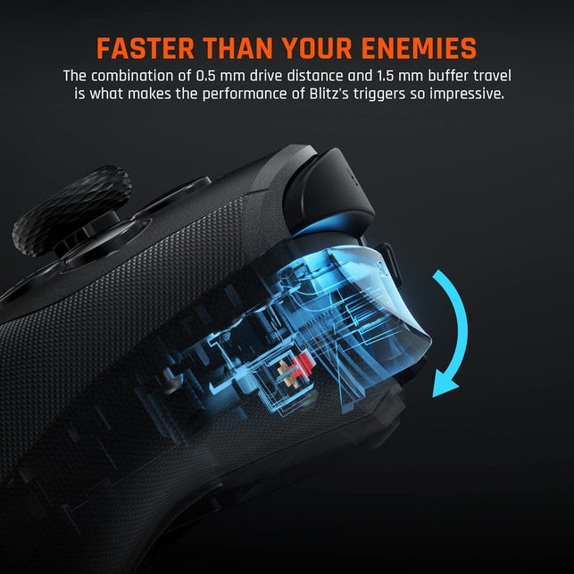 PC Gaming Controller, Wireless Controller with Custom Button, 6-Axis Gyro, Dual Shock, Macro, Turbo, Bluetooth Game Controller for Windows 10/Android/Ios/Pc