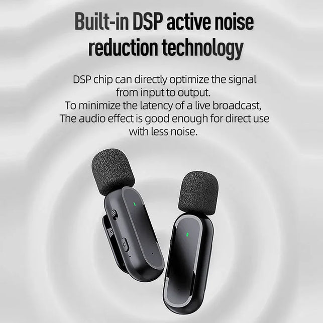 Original K60/K61 Wireless Lavalier Microphone 2.4G Noise Reduction Video Record Mini Mic with Charging Box for Iphone Android