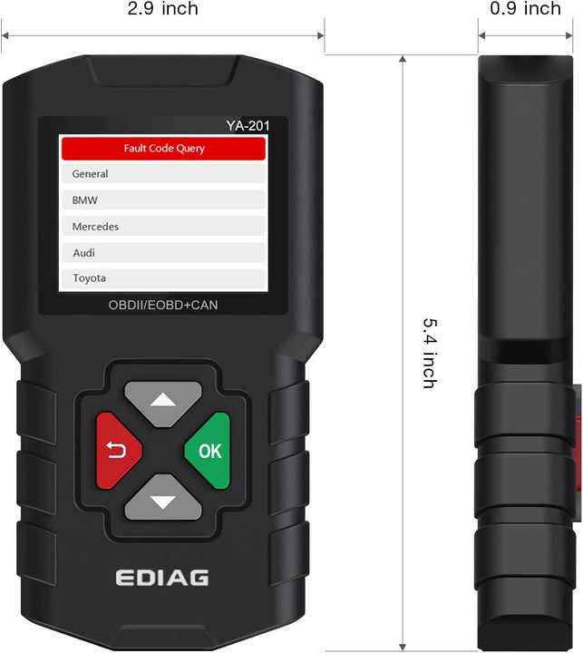 EDIAG YA201 2023 Enhanced Obd2 Scanner,Check Engine Fault Code Reader Full OBDII Functions 10 Modes,Mode 6,O2 Sensor Test,Eobd OBDII CAN Diagnostic Scan Tool for All 1996 & Newer Cars
