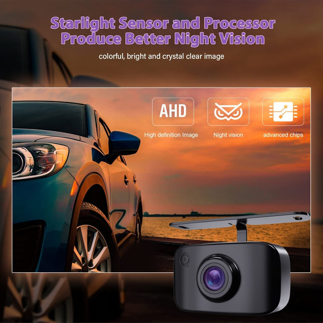 Erapta Reverse Camera 3.0 License Plate Backup Camera HD 149° Wide Rear View IP69K Waterproof IR Night Vision Easy Mount DIY Grid for Cars Trucks Pickups SUV RV Van Jeep ERT11