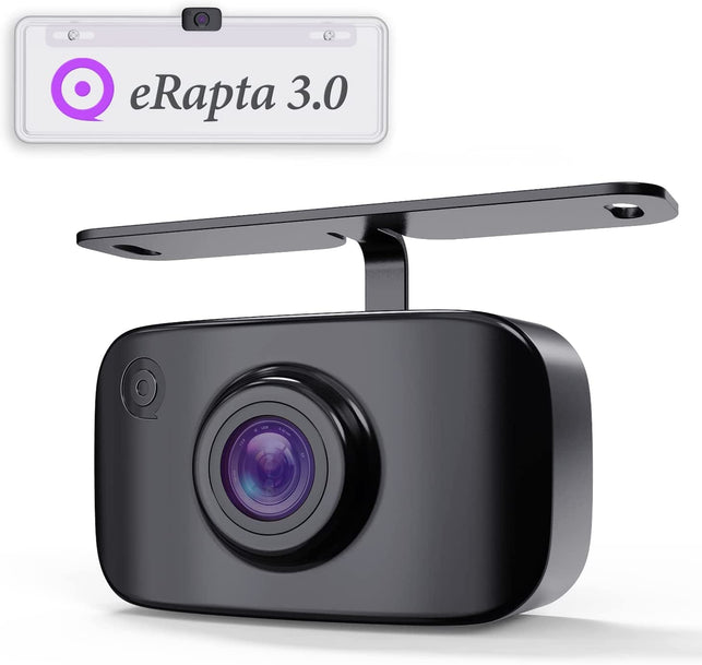 Erapta Reverse Camera 3.0 License Plate Backup Camera HD 149° Wide Rear View IP69K Waterproof IR Night Vision Easy Mount DIY Grid for Cars Trucks Pickups SUV RV Van Jeep ERT11
