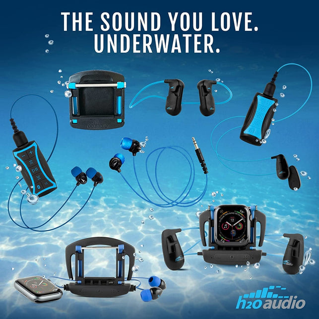 H2O Audio Stream 3 Dual Mode & Surge BC - Bone Conduction (Short Cord) | Waterproof MP3 Player with Bluetooth (MP8-DM-BC-S)