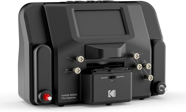 KODAK REELS 8Mm & Super 8 Films Digitizer Converter with Big 5” Screen, Scanner Converts Film Frame by to Digital MP4 Files for Viewing, Sharing Saving on SD Card 3” 4” 7” and 9” Black