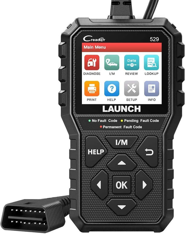 LAUNCH OBD2 Scanner CR529 One-Click I/M, Full OBDII Code Reader, 5 Years Quality Backup, F Ree Lifetime Update Diagnostic Scan Tool, Clear Codes, Check Engine Light for Diyers with Cars after 1996