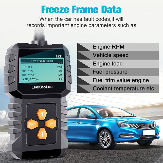 Leekooluu OBD2 Scanner Car Scan Diagnostic Tool Reset Clear Check Engine Code Reader for All OBD II Vehicles LK11