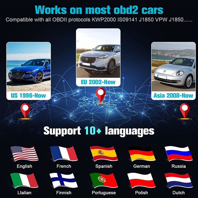 Leekooluu OBD2 Scanner Car Scan Diagnostic Tool Reset Clear Check Engine Code Reader for All OBD II Vehicles LK11