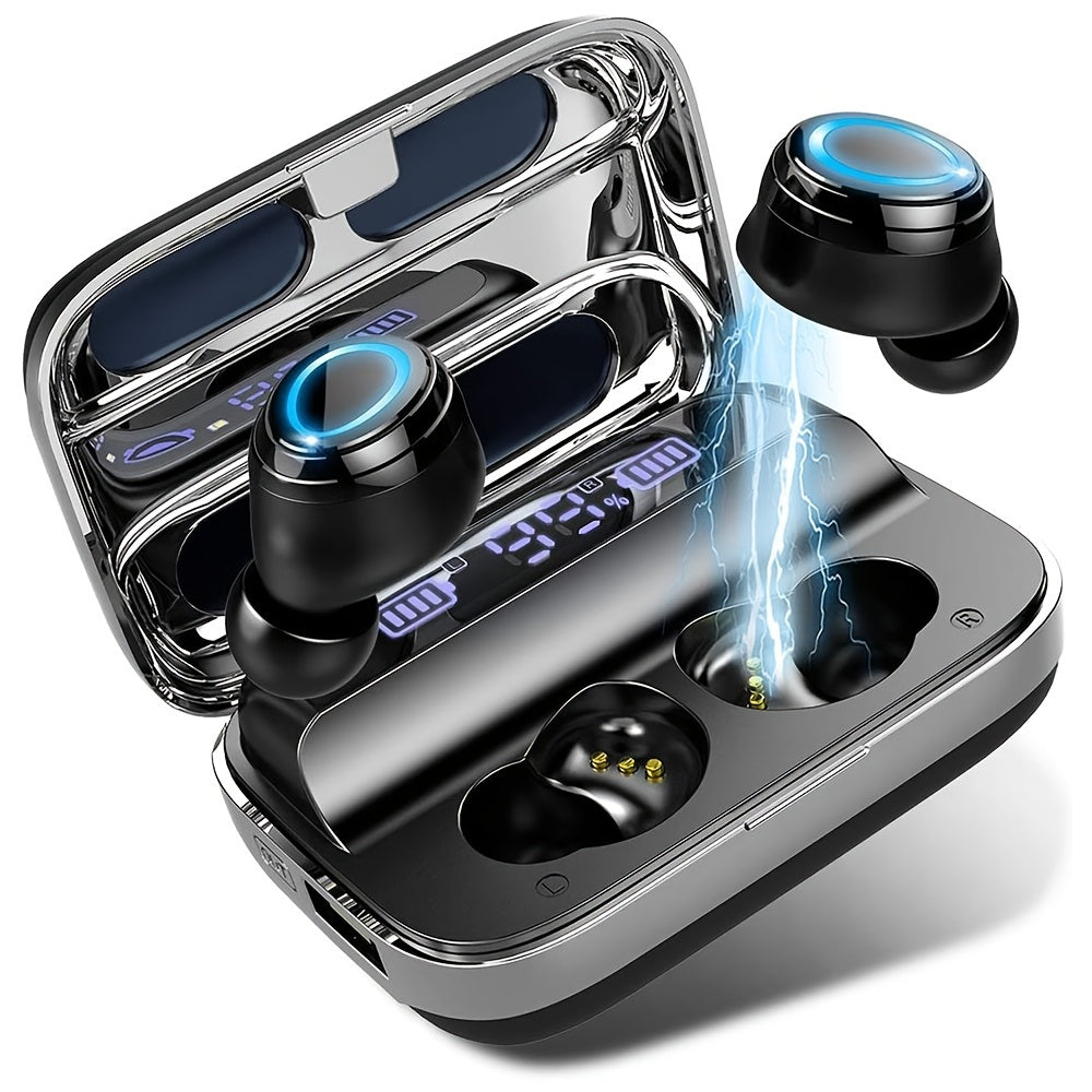 Wireless Earbuds 140H Playtime Wireless Earphones HD Stereo Noise Cancelling Headphones in Ear with Mic USBC Charging Case Headset for Sports