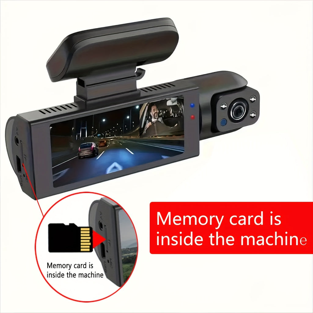 Free 64GB Card Dash Cam For Cars 1080P Dual Camera Front And Inside 803 Cm IPS Screen G Sensor High Definition Night Vision Loop Record Wide Angle