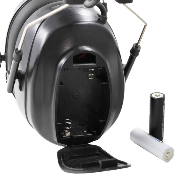 Protear Radio Headphones Hearing Protector Safety Earmuffs AM/FM Electronic Noise Reduction Rate 25dB for Mowing Working-Black