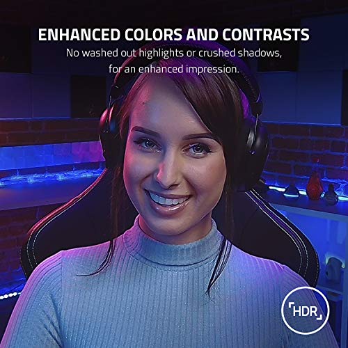 Razer Kiyo Pro Streaming Webcam: Full HD 1080p 60FPS - Adaptive Light Sensor - HDR-Enabled - Wide-Angle Lens with Adjustable FOV - Works with Zoom/Teams/Skype for Conferencing and Video Calling