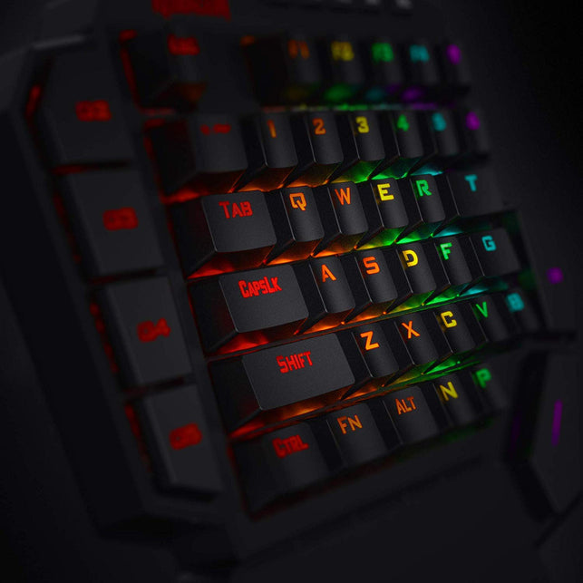 Redragon K585 DITI One-Handed RGB Mechanical Gaming Keyboard, Blue Switches, Professional Gaming Keypad with 7 Onboard Macro Keys, Detachable Wrist Re