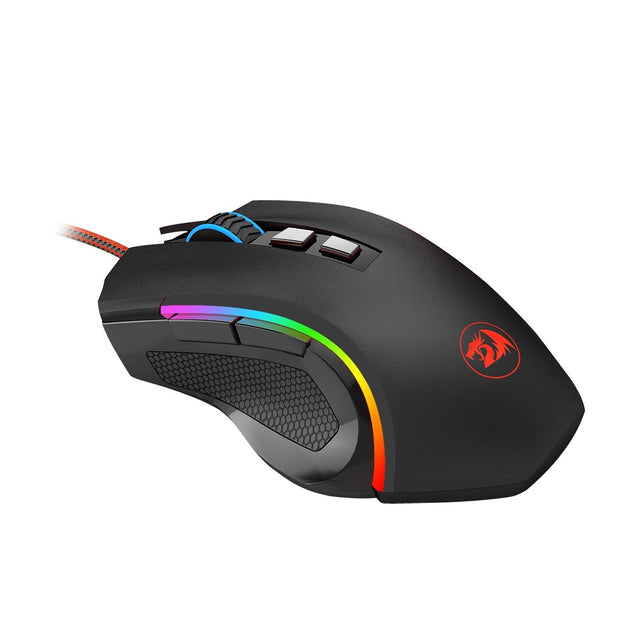 Redragon M602 Wired Gaming Mouse RGB Spectrum Backlit Ergonomic Mouse Programmable with 7 Backlight Modes up to 7200 DPI for Windows PC Gamers - Black