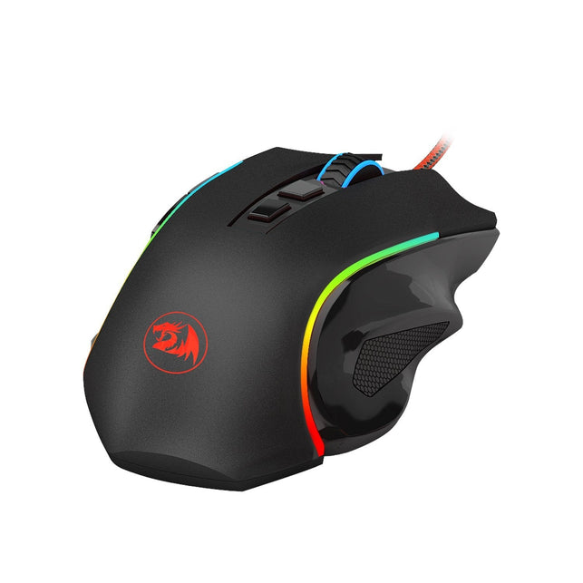 Redragon M602 Wired Gaming Mouse RGB Spectrum Backlit Ergonomic Mouse Programmable with 7 Backlight Modes up to 7200 DPI for Windows PC Gamers - Black