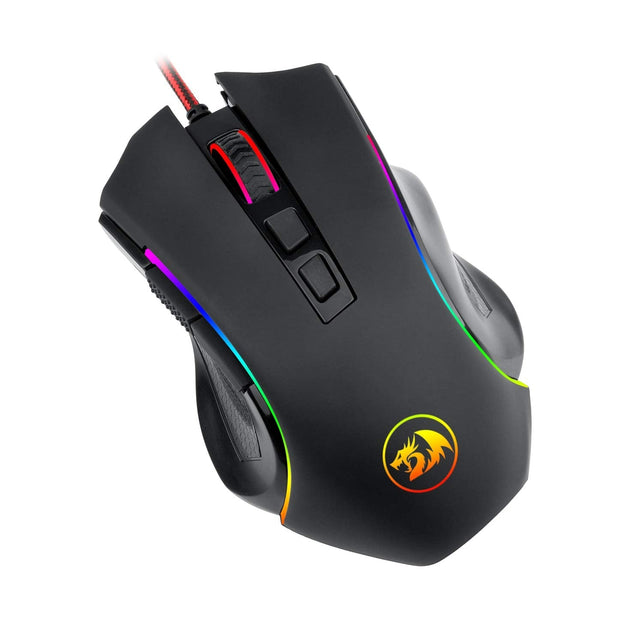 Redragon M602 Wired Gaming Mouse RGB Spectrum Backlit Ergonomic Mouse Programmable with 7 Backlight Modes up to 7200 DPI for Windows PC Gamers - Black