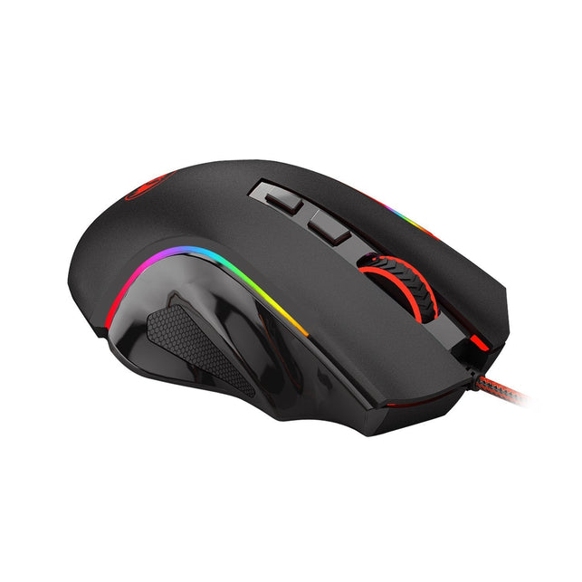 Redragon M602 Wired Gaming Mouse RGB Spectrum Backlit Ergonomic Mouse Programmable with 7 Backlight Modes up to 7200 DPI for Windows PC Gamers - Black